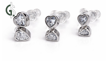 პატარა ვერცხლისფერი საყურე ბრილიანიტით