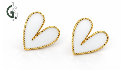 გულის ფორმის ოქროს შრიანი საყურე